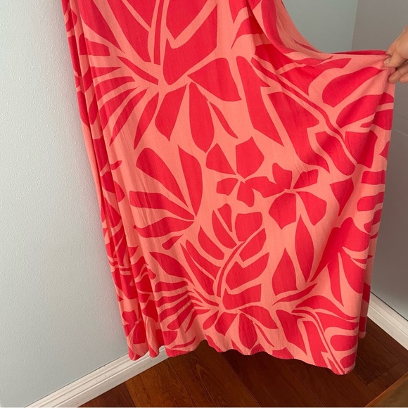 TRIBAL Tropical Print Maxi Dress pink size LP - Picture 6 of 12